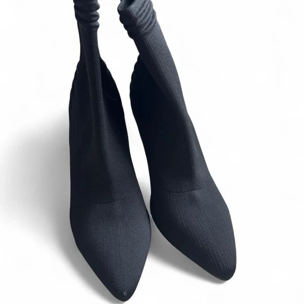 MIA Black Stretchy‎ Pointed Toe Ankle Boots